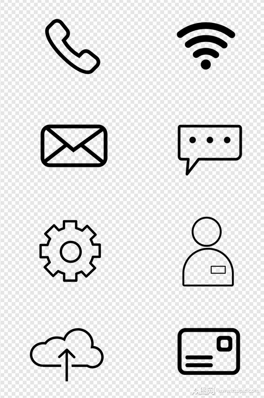 线性办公商务图标免扣元素