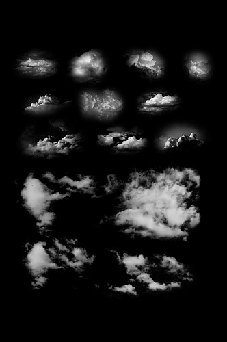 白云漂浮云朵透明图素材免扣元素