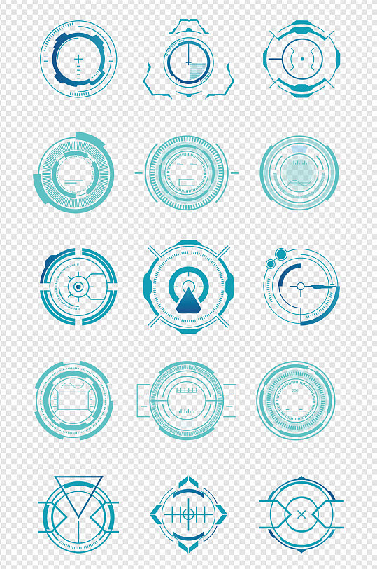 科学仪表盘游戏素材UI图标界面元素