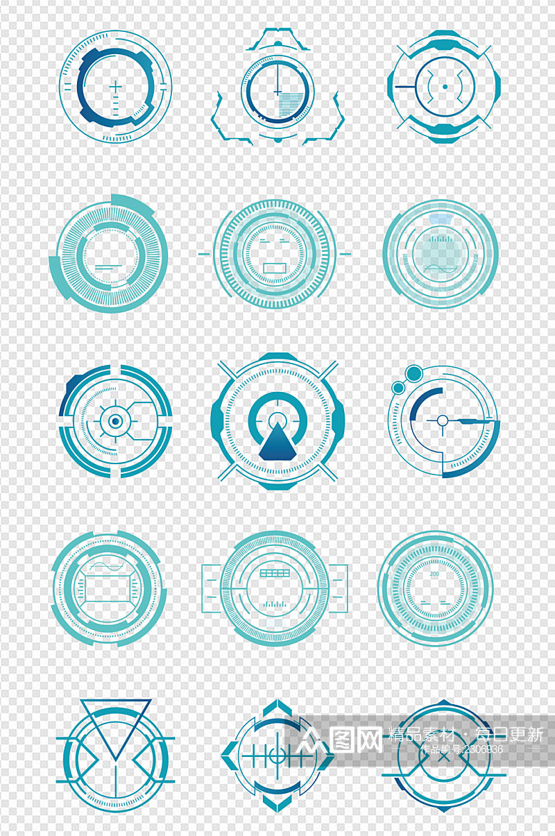 科学仪表盘游戏素材UI图标界面元素素材