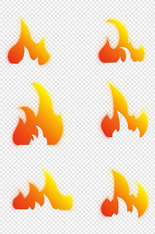 火焰燃烧的火苗装饰图案图标免扣元素