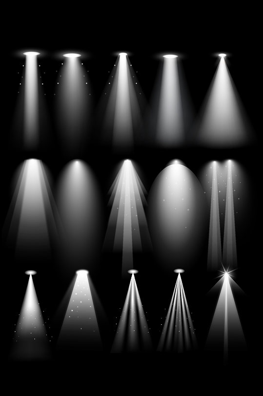 射灯灯光舞台灯光光照光线光影光束免扣元素