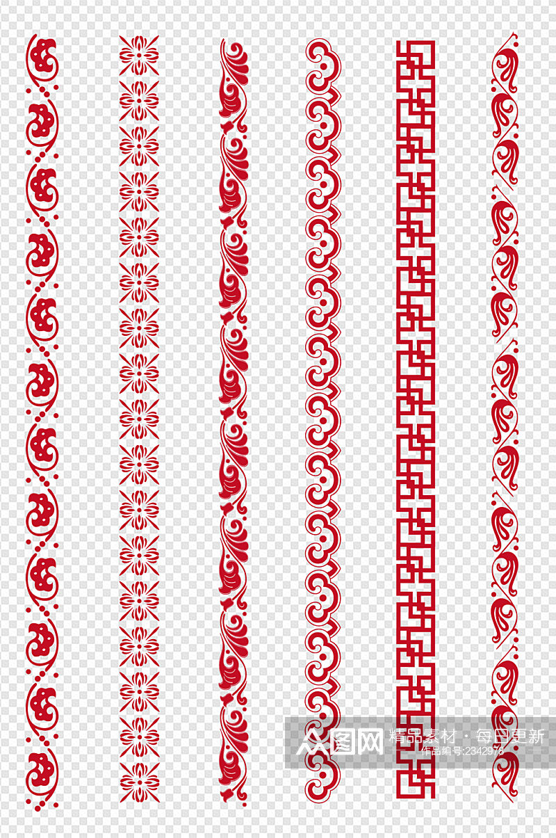 中国风古典花纹底纹中式分割线边框免扣元素素材