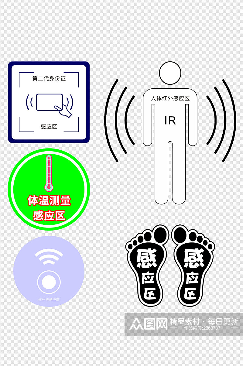 感应区标识设计元素免扣元素素材