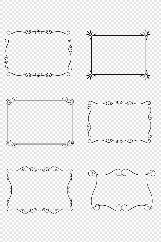 简约欧式花纹边框分割线图腾花边免扣元素