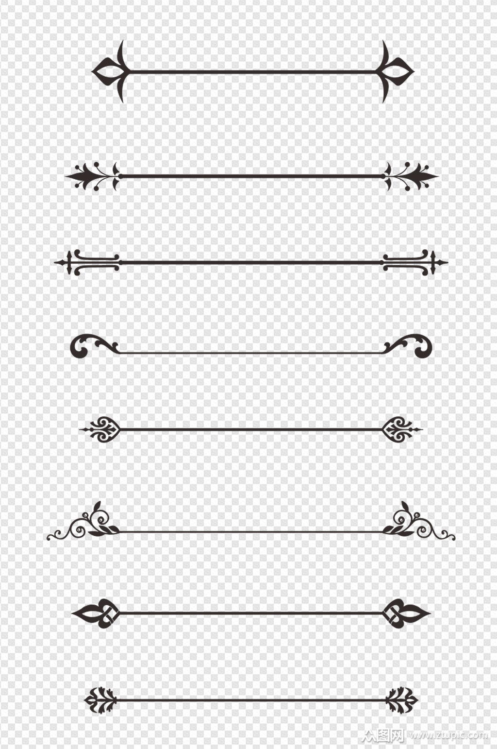 分隔符装饰线分割线页眉页脚花纹免扣元素