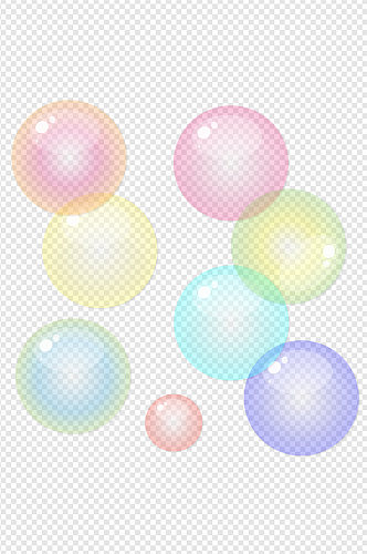 彩色渐变气泡海洋气泡波波球免扣元素