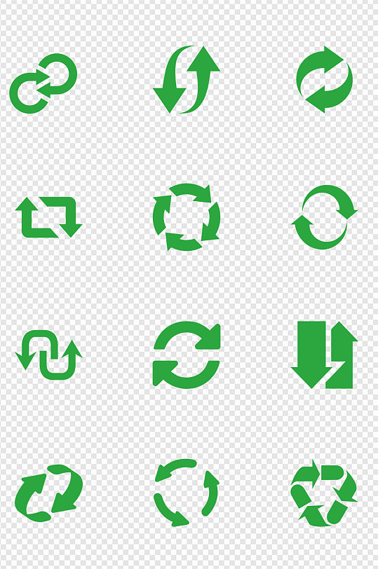 环保箭头循环icon图标方向指示免扣元素