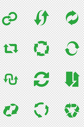 环保箭头循环icon图标方向指示免扣元素