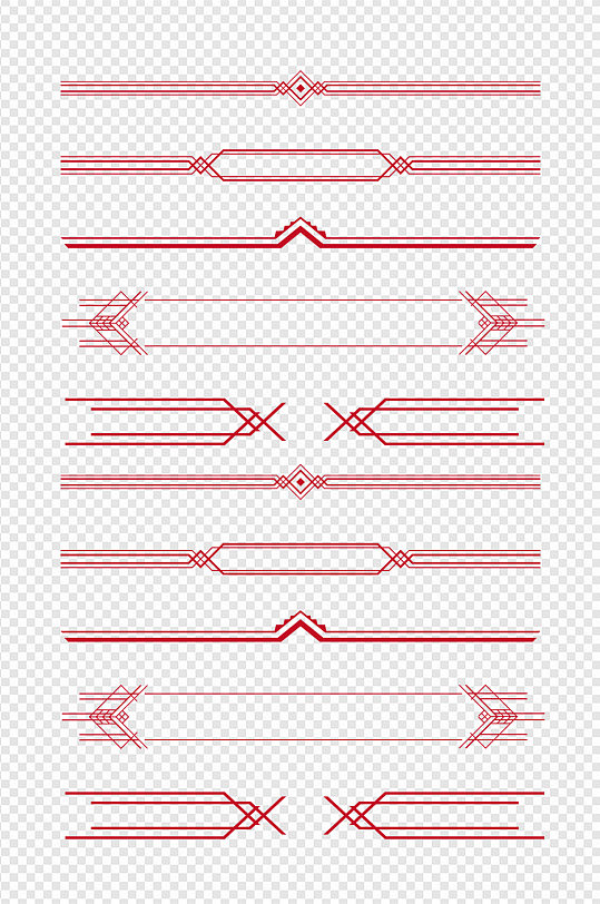 简约商务科技线条边框文本分割线免扣元素