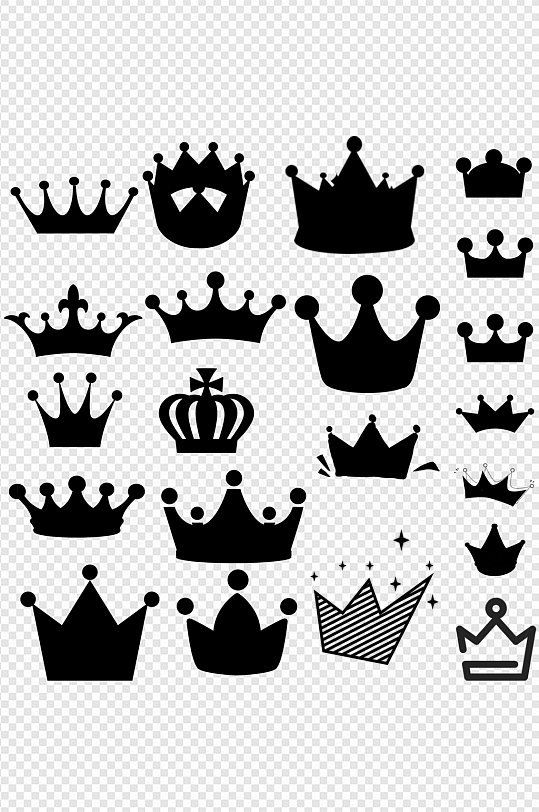 卡通手绘皇冠图标透明图免扣元素