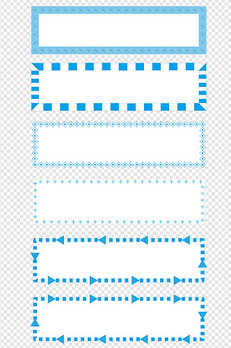 蓝色简约文本框边框标题框免扣元素