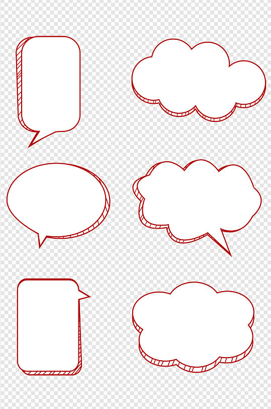 装饰边框对话框涂鸦边框不规则线条免扣元素