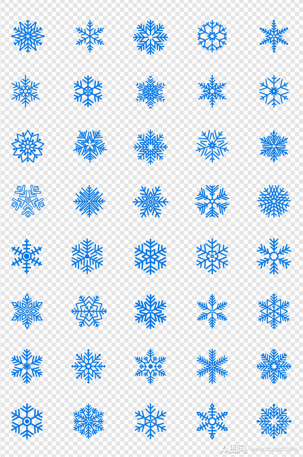 冬季圣诞雪花元素冬天剪影免扣元素