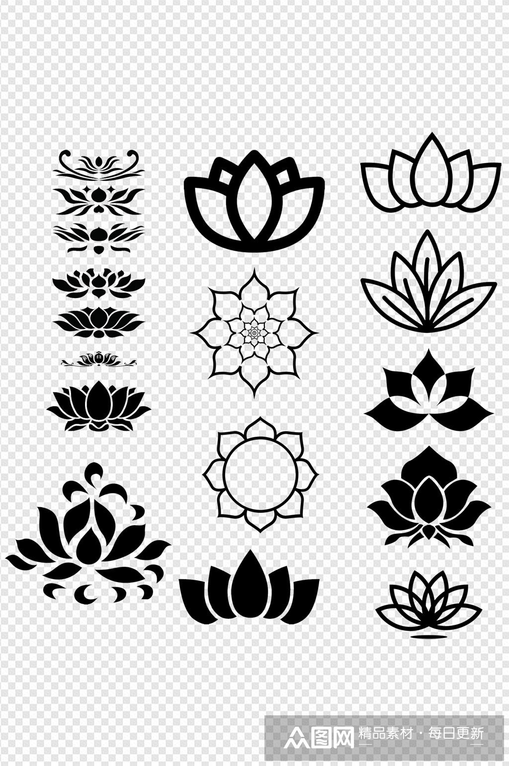 首页>免抠元素>设计元素>剪影花瓣莲花透明素材图众图网独家提供剪影