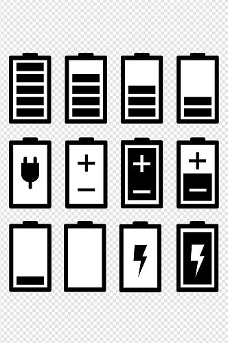 数码电池手机电池电量显示手机充电免扣元素