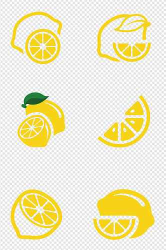 柠檬水果果汁剪影标志背景免扣元素