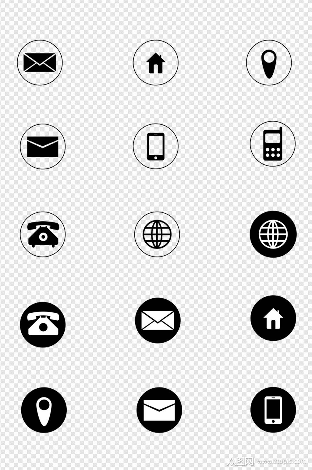 名片常用图标图片免扣元素模板下载-编号2682165-众图网