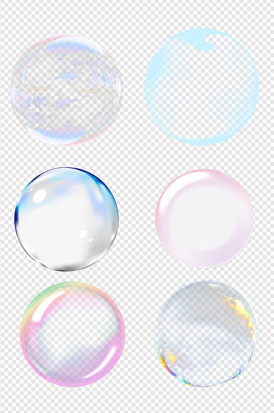 彩色泡泡水泡泡沫透明免扣元素素材