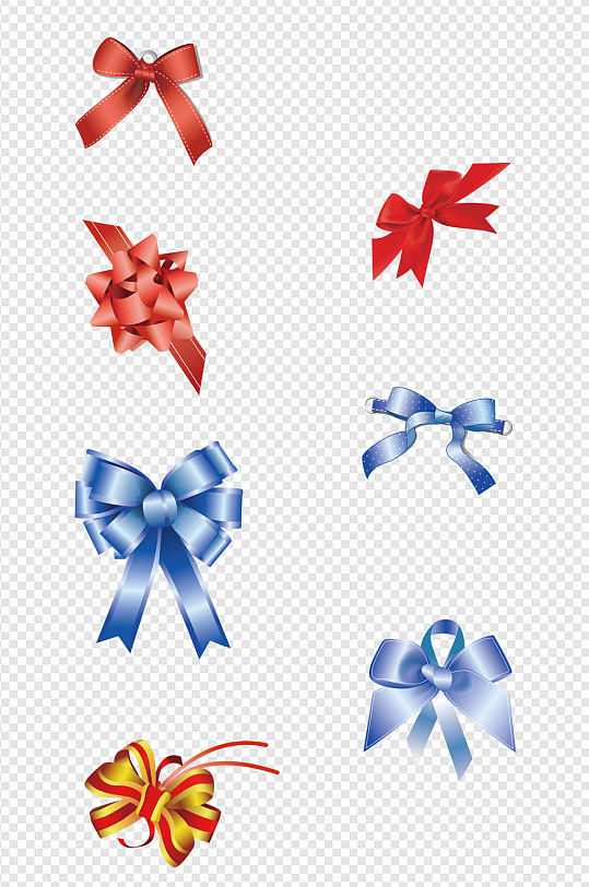 礼盒蝴蝶结绸带飘带图免扣元素