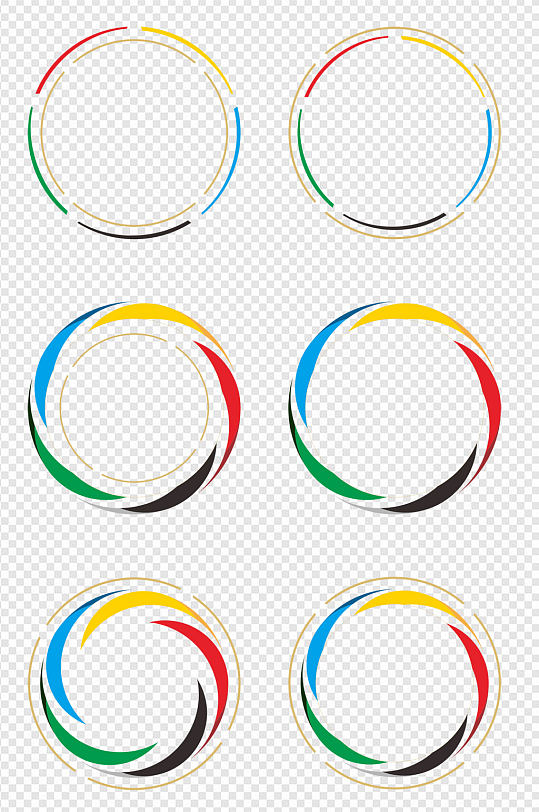 圆形运动彩色边框免扣元素
