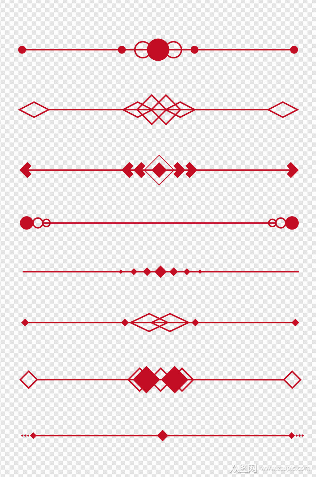 手绘线条分割线装饰线花纹免扣元素