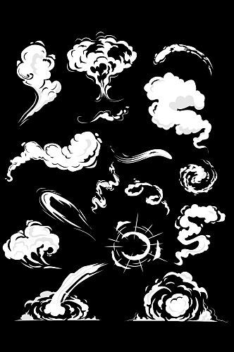 卡通漫画云朵云彩蘑菇云漂浮素材免扣元素