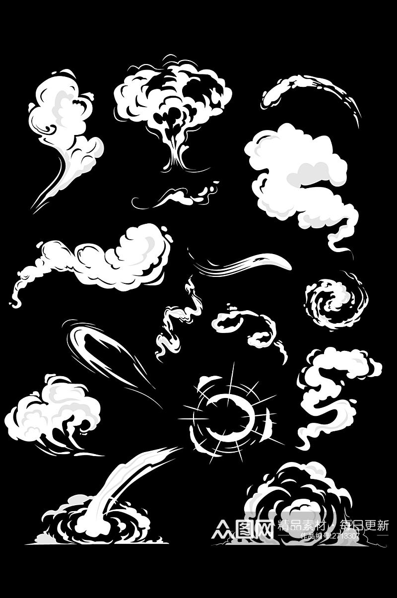 卡通漫画云朵云彩蘑菇云漂浮素材免扣元素素材
