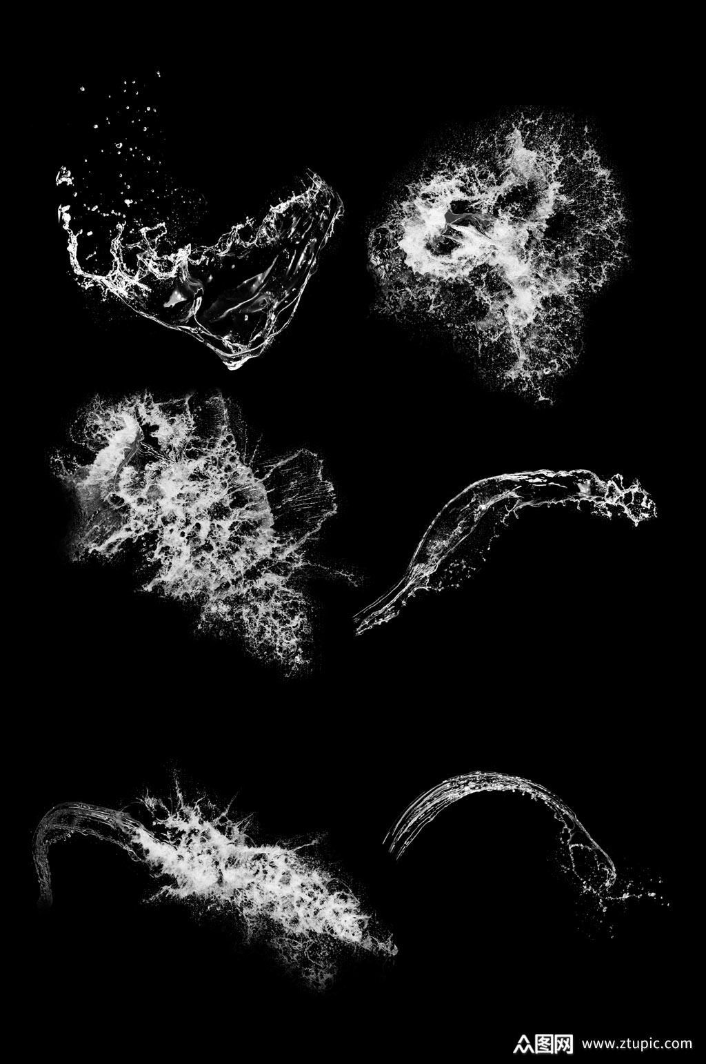 水花液体飞溅透明素材免扣元素