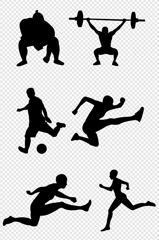 奥运运动剪影人物免扣元素