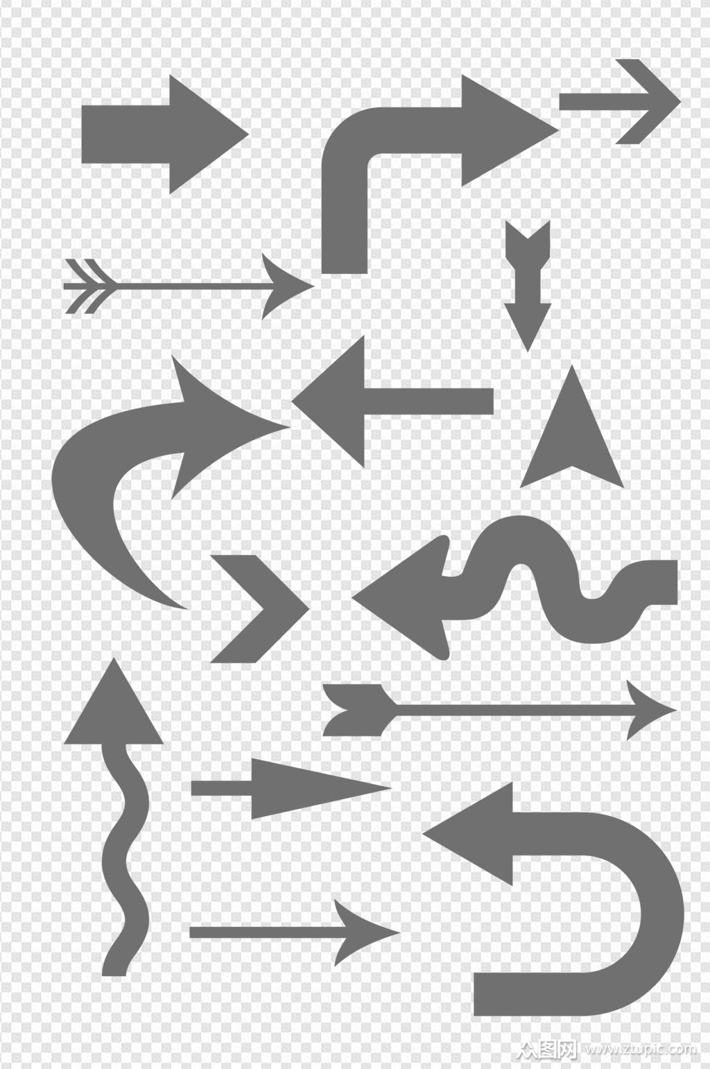 简约卡通箭头图形几何装饰免扣元素素材