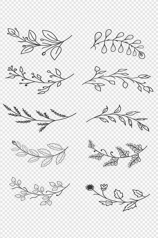 简约欧式花图腾花边浪漫线条边框免扣元素