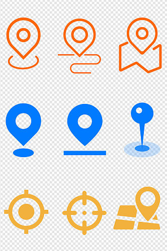 Ai手绘地址地点定位坐标图标免扣元素