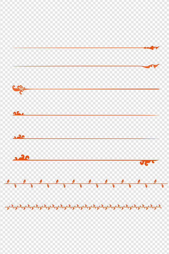 分界线复古古风分割线线条花纹免扣元素