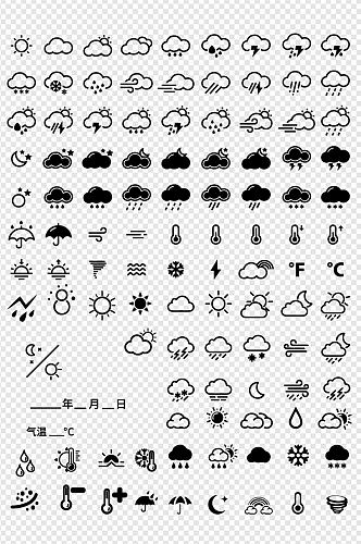 超实用的天气小图标大全免扣元素
