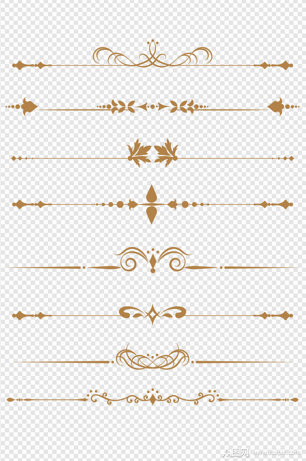 古典欧式花纹装饰分割线分隔符分栏免扣元素