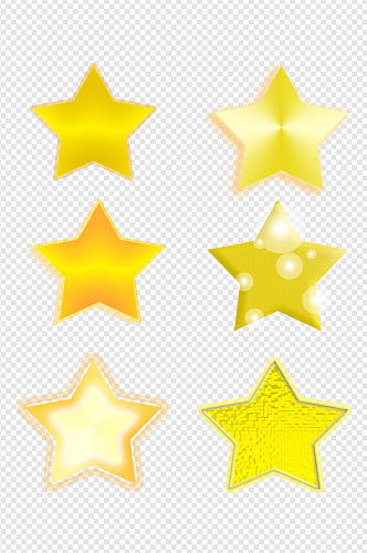 金色五角星设计元素免扣元素