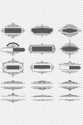 欧式花纹标签边框免扣元素