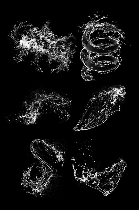 水花液体飞溅透明素材元素