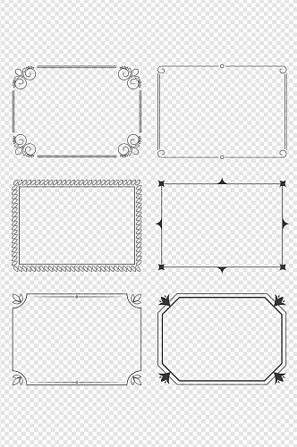 矩形边框欧美元素简约花纹边框边框免扣元素
