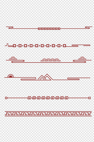 中国风古典纹中式边框花边分割线免扣元素