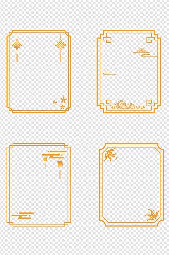 中式边框标题框中国传统节日边框免扣元素