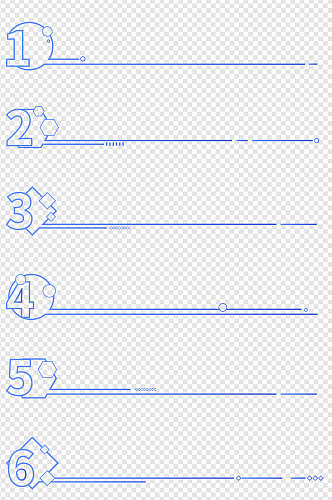 几何线条装饰数字标签分割线小标题免扣元素