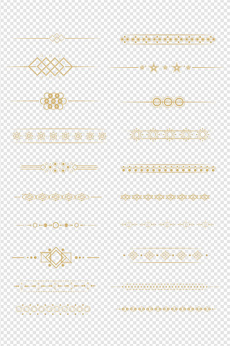 金色花纹装饰花边免扣元素