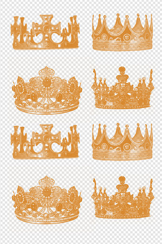 高贵女王皇冠王冠图标手绘海报免扣元素