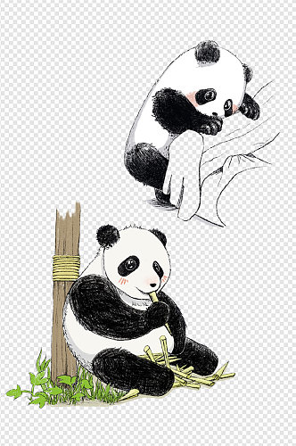 熊猫国宝可爱萌宠免扣元素