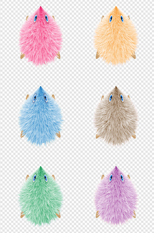 海报可爱萌卡通点缀小刺猬动物图案免扣元素