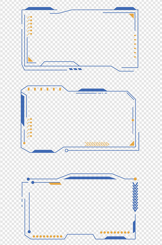 科技感边框几何边框大数据文本框免扣元素