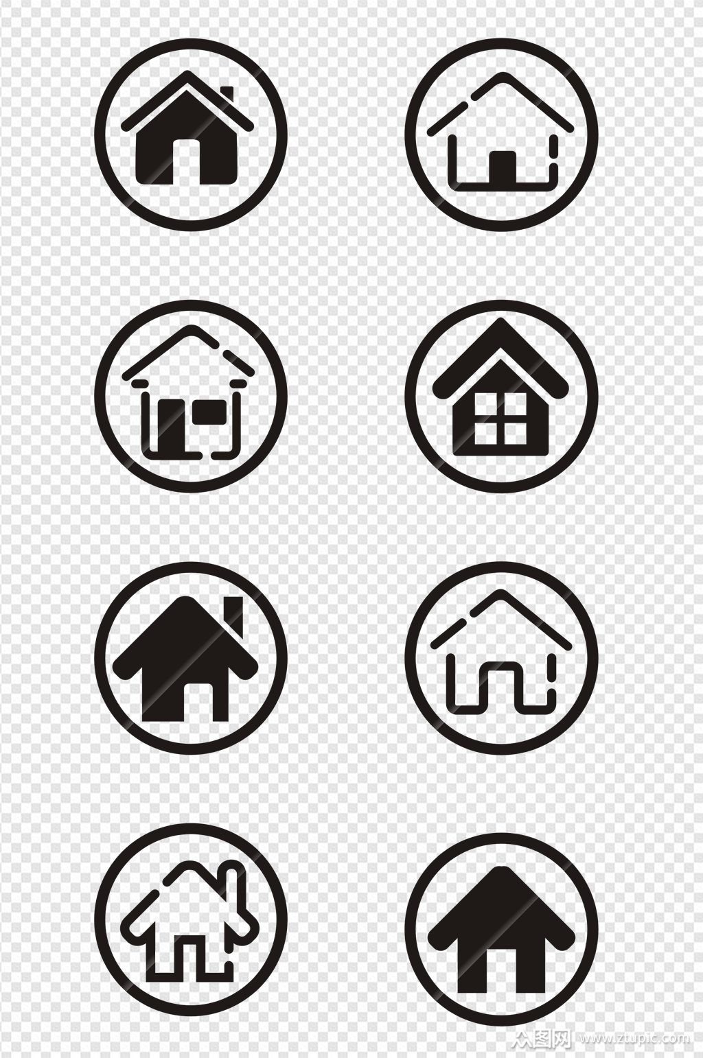 名片地址网址房屋小房子小图标免扣元素素材