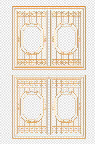 中式中国风窗户元素免扣元素